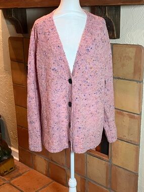 Everlane "The Confetti Cardigan", Pink/Multicolor, size L